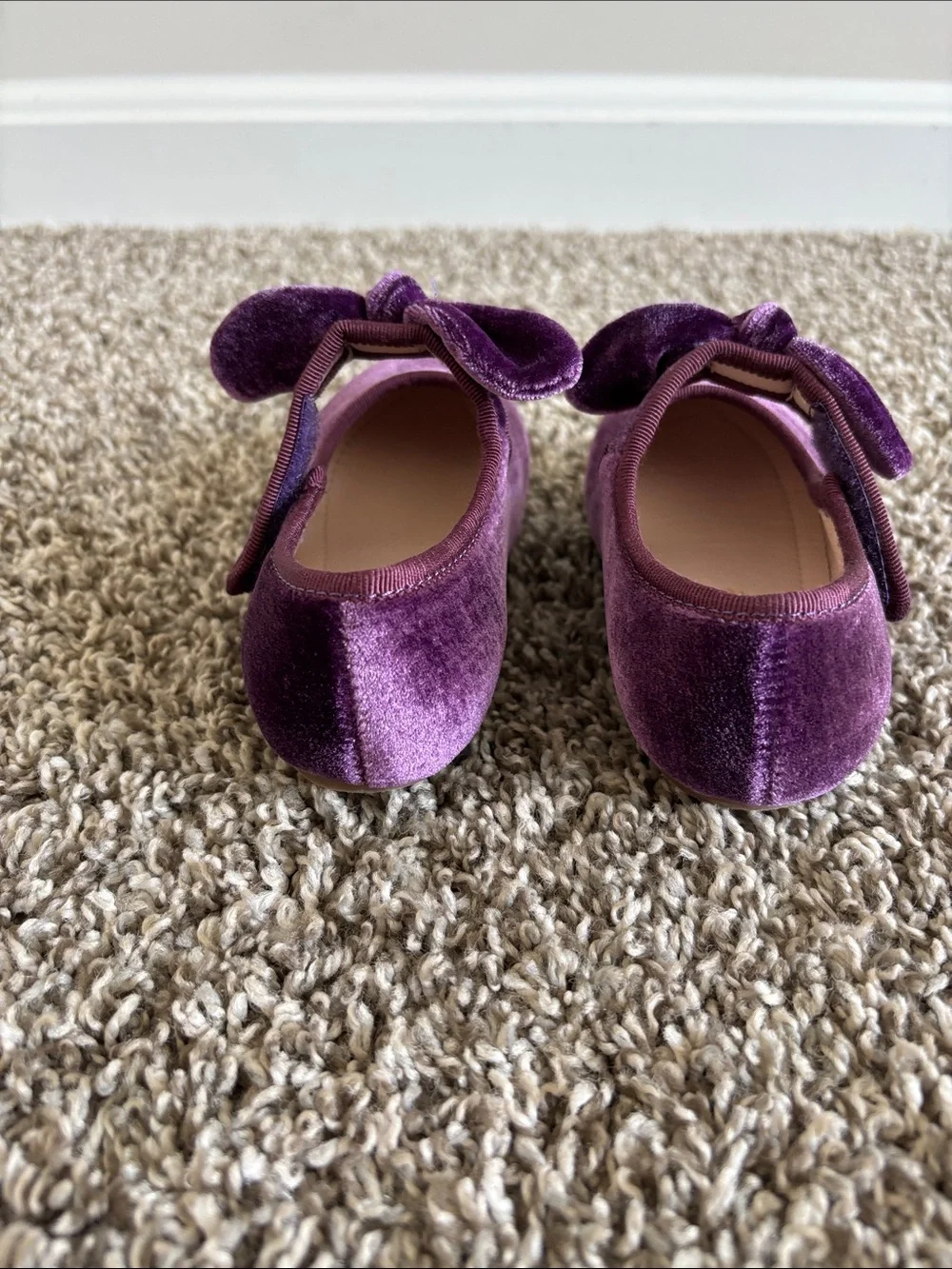 Amazon Girls Purple Velvet Bow Mary Jane Shoes